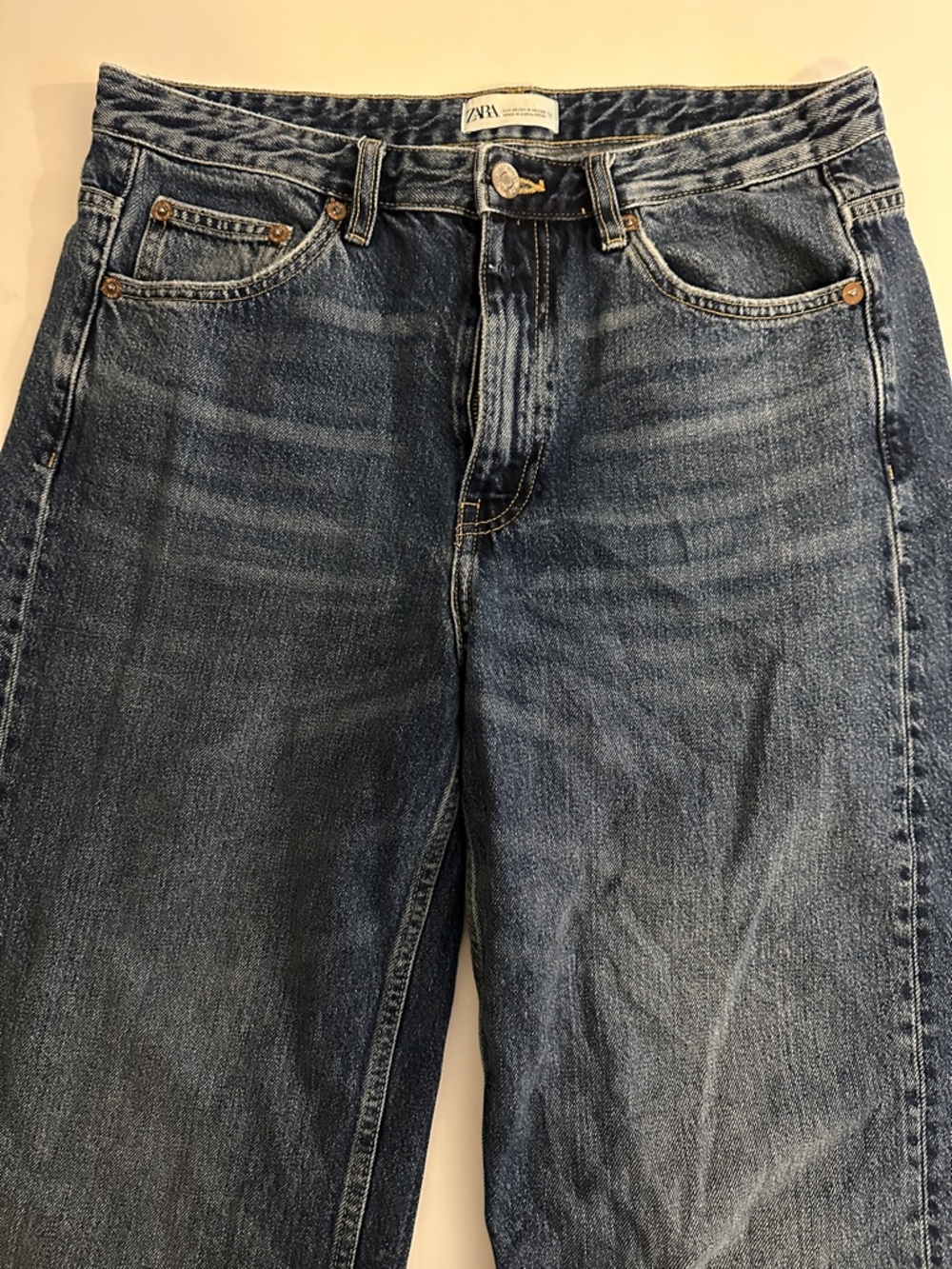 Zara Women’s 8  Dark Blue Relaxed Fit Jeans Wide leg